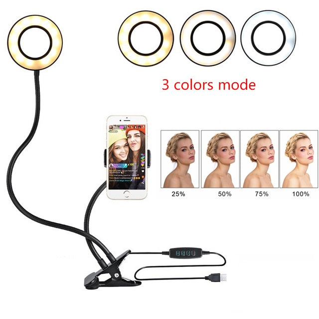 Image of LED Selfie Ring Light for Live Adjustable Makeup Light-8cm Stand