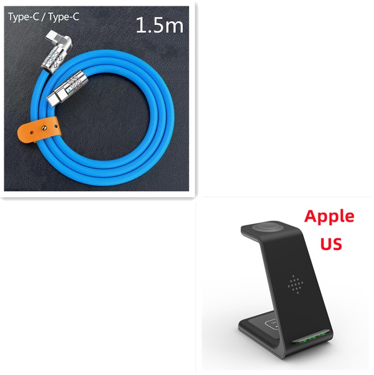 Image of 3 In 1 Fast Charging Station Wireless Charger Stand Wireless Quick Charge Dock For Phone Holder
