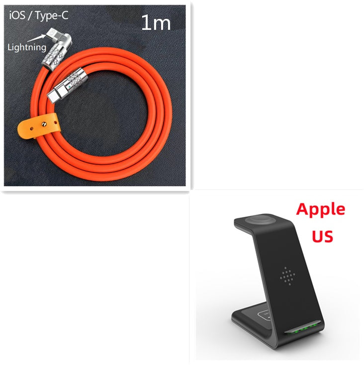 Image of 3 In 1 Fast Charging Station Wireless Charger Stand Wireless Quick Charge Dock For Phone Holder