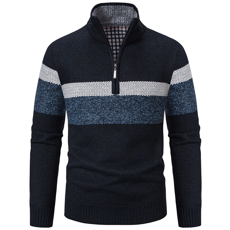 Image of Stand-collar Warm Knitted Sweater Pullover