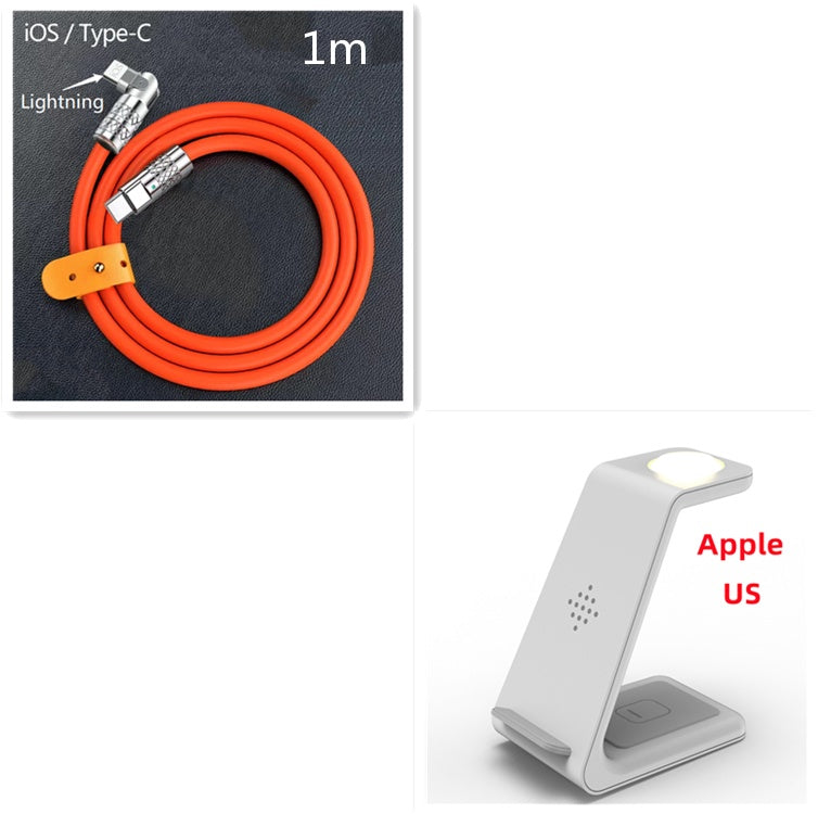 Image of 3 In 1 Fast Charging Station Wireless Charger Stand Wireless Quick Charge Dock For Phone Holder