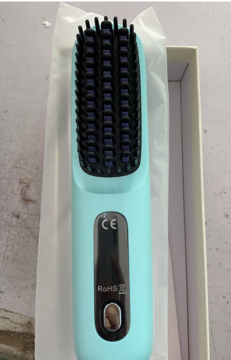 Image of 2 In 1 Straight Hair Comb Wireless Hair Straightener Brush Hair Fast Heating Portable Hot Curler USB Charging