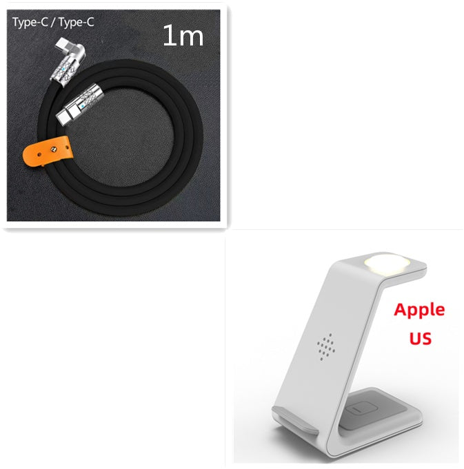 Image of 3 In 1 Fast Charging Station Wireless Charger Stand Wireless Quick Charge Dock For Phone Holder