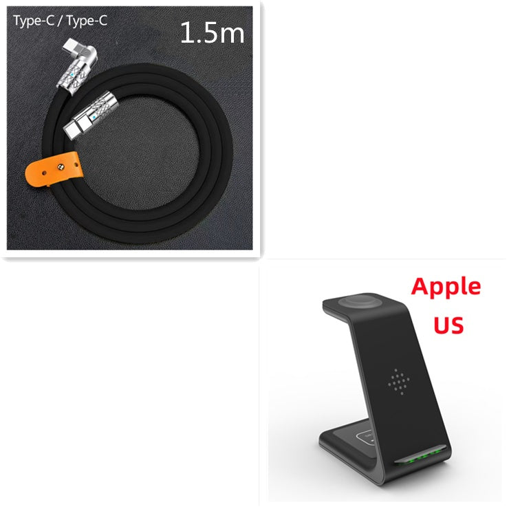 Image of 3 In 1 Fast Charging Station Wireless Charger Stand Wireless Quick Charge Dock For Phone Holder