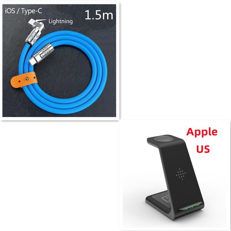 Image of 3 In 1 Fast Charging Station Wireless Charger Stand Wireless Quick Charge Dock For Phone Holder